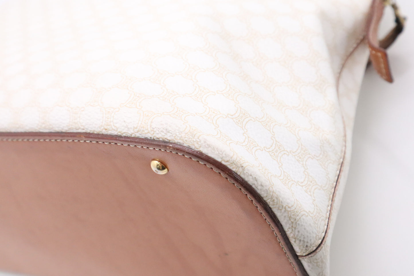 Celine Handbag in White Macadam Canvas