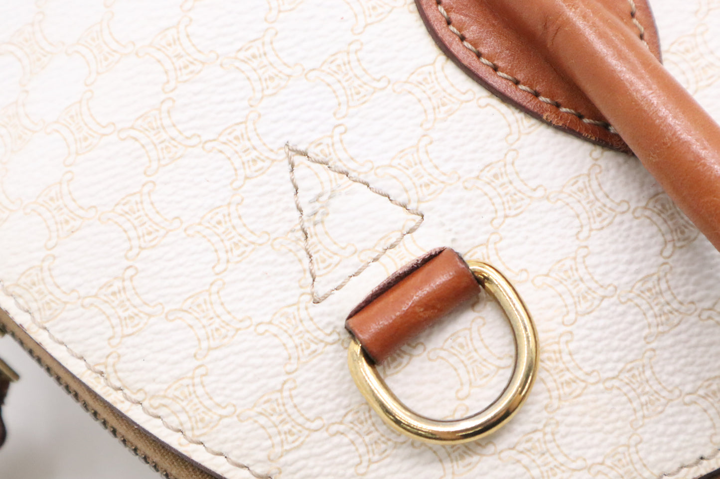 Celine Handbag in White Macadam Canvas