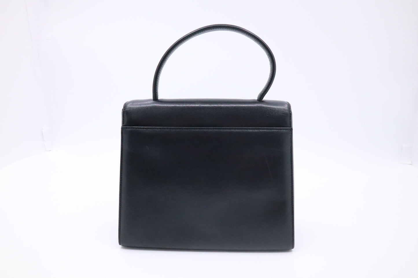 Givenchy Logo Fitting Handbag in Black Leather
