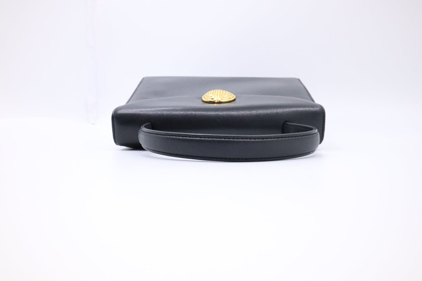 Givenchy Logo Fitting Handbag in Black Leather