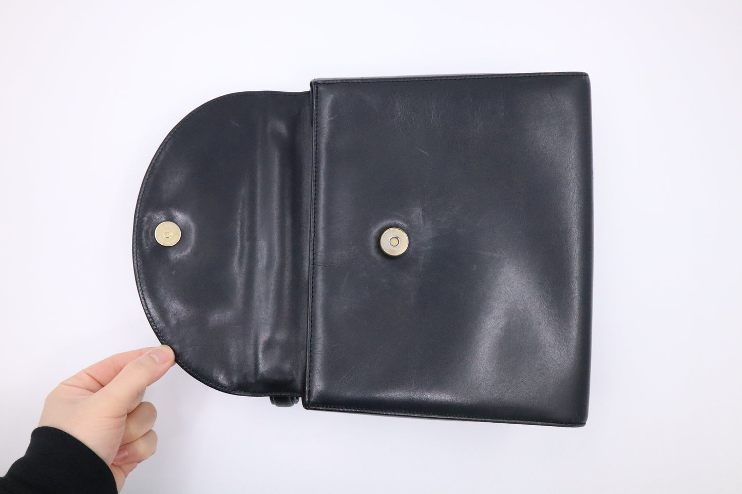 Givenchy Logo Fitting Handbag in Black Leather