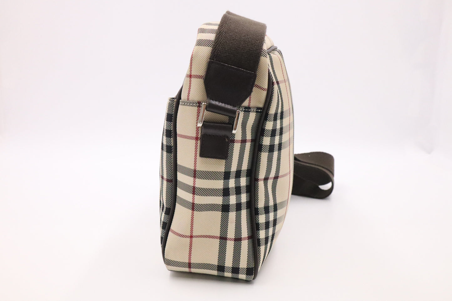 Burberry Messenger Bag in Beige Check Canvas