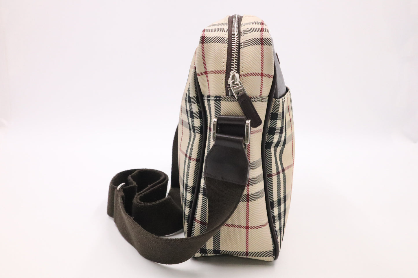 Burberry Messenger Bag in Beige Check Canvas
