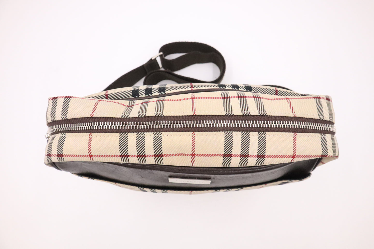 Burberry Messenger Bag in Beige Check Canvas