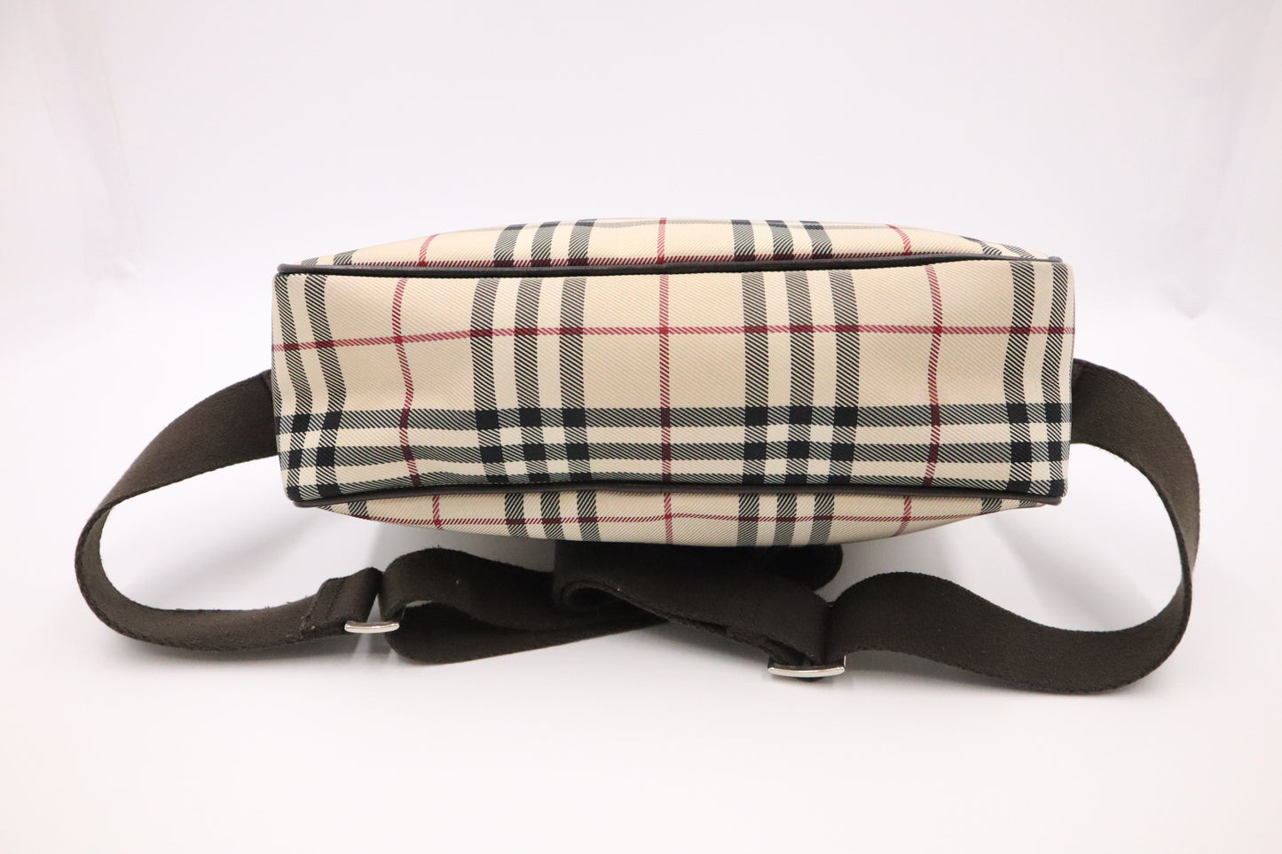 Burberry Messenger Bag in Beige Check Canvas