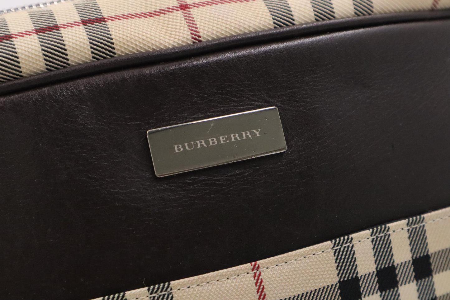 Burberry Messenger Bag in Beige Check Canvas