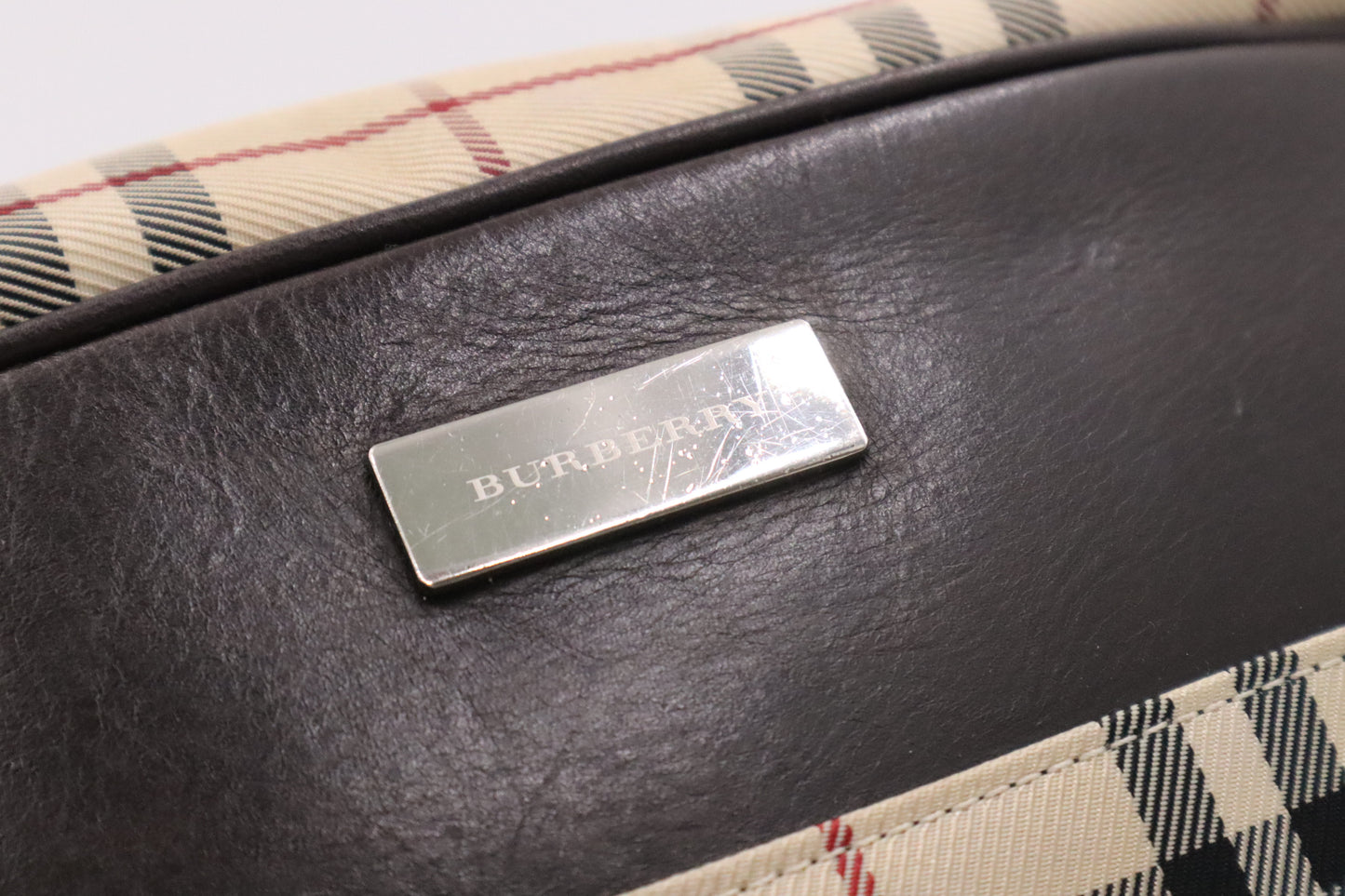 Burberry Messenger Bag in Beige Check Canvas