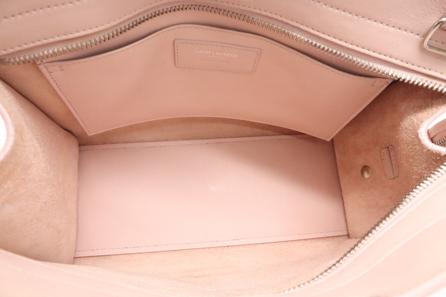 YSL Saint Laurent Baby Downtown Cabas in Pink Leather
