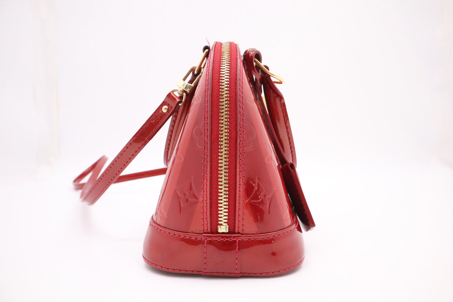 Louis Vuitton Alma BB in Pomme d'Amour Rayures Vernis Leather