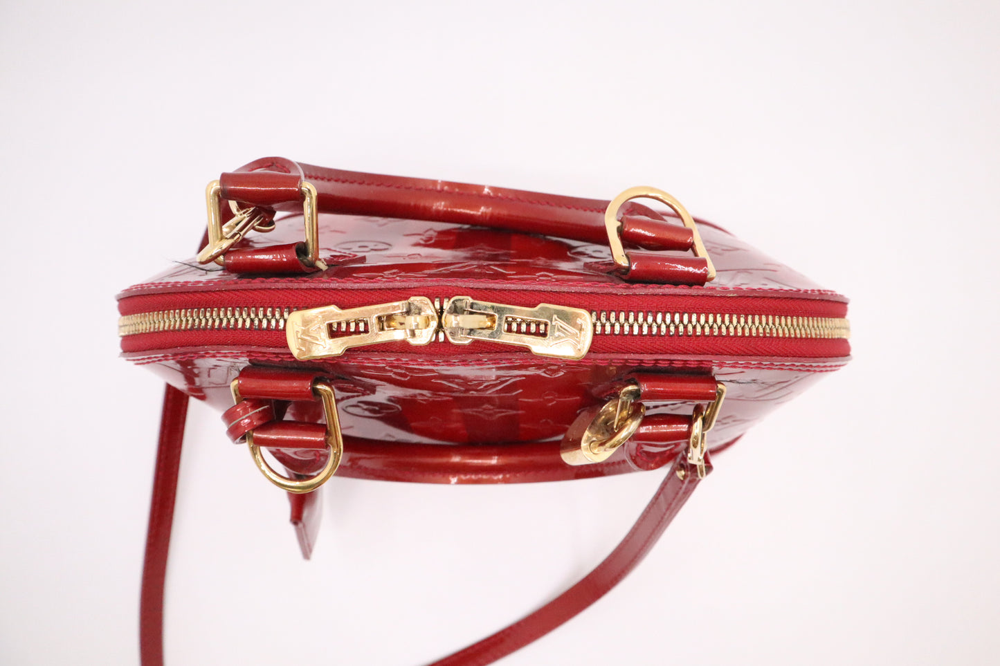 Louis Vuitton Alma BB in Pomme d'Amour Rayures Vernis Leather