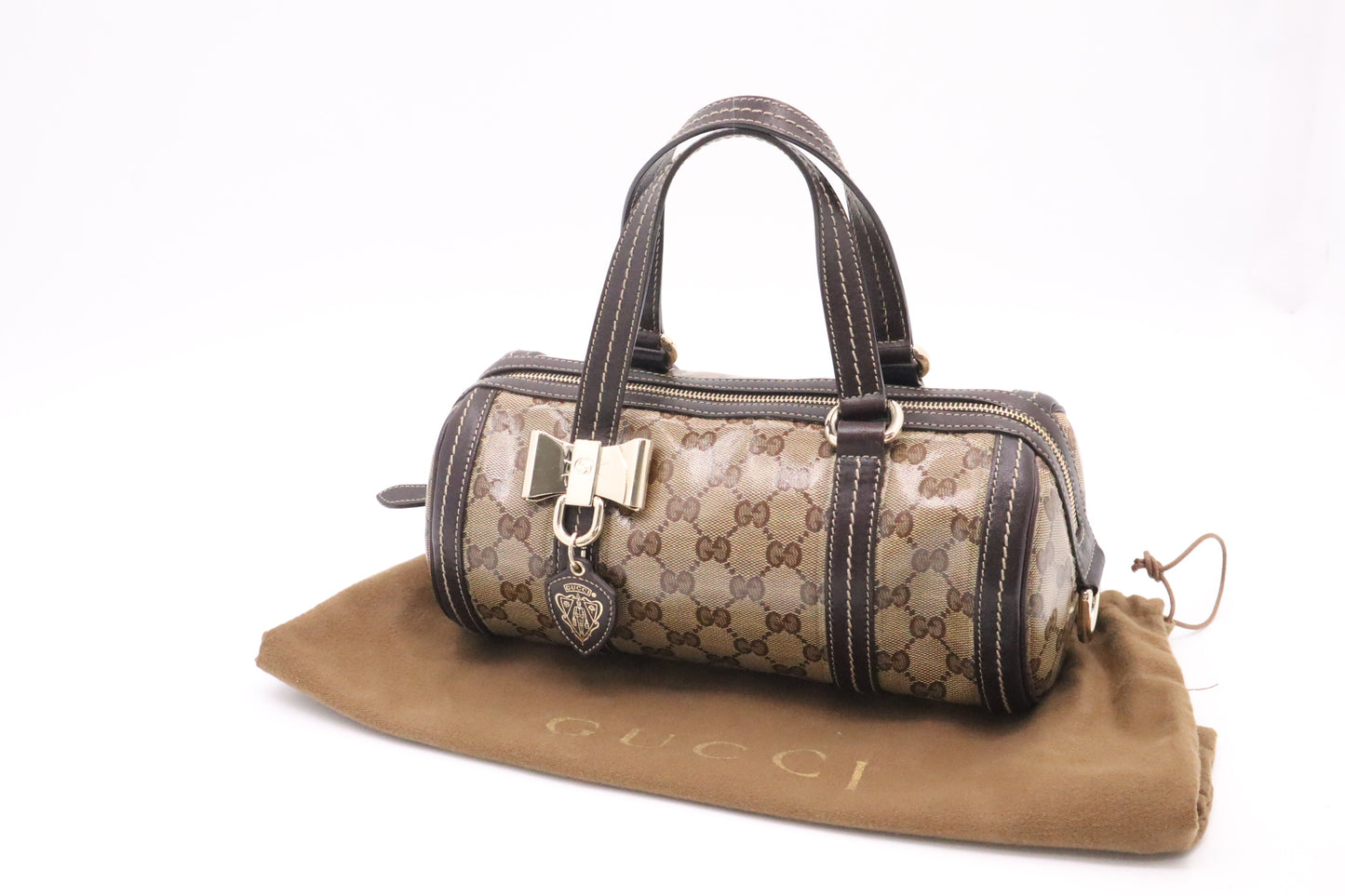 Gucci Crystal Duchessa Small Boston Bag in Patent Canvas