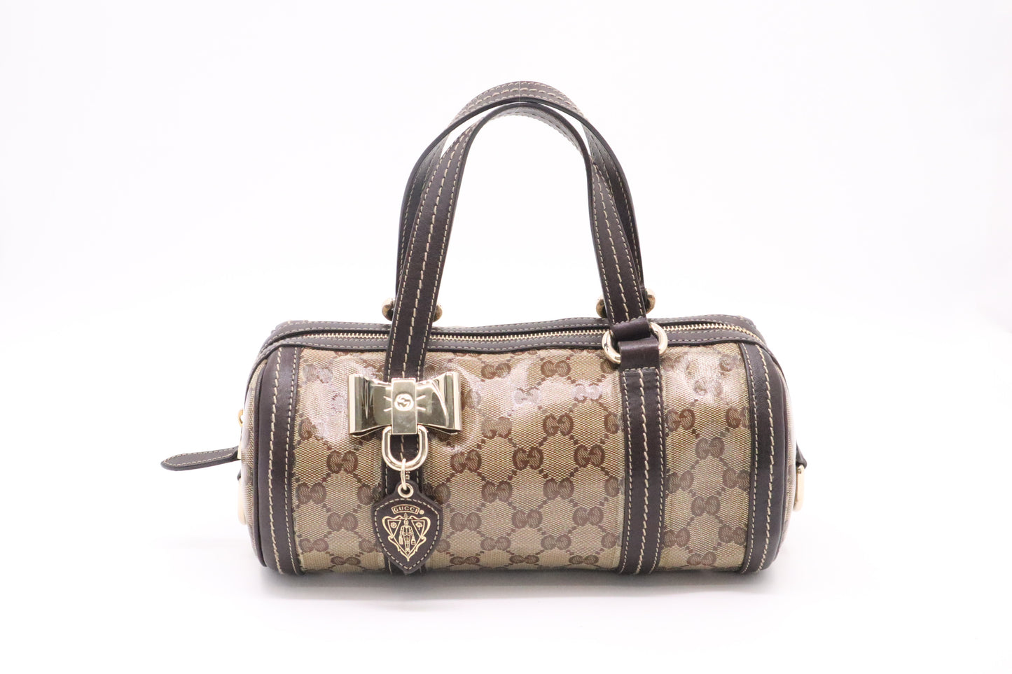 Gucci Crystal Duchessa Small Boston Bag in Patent Canvas