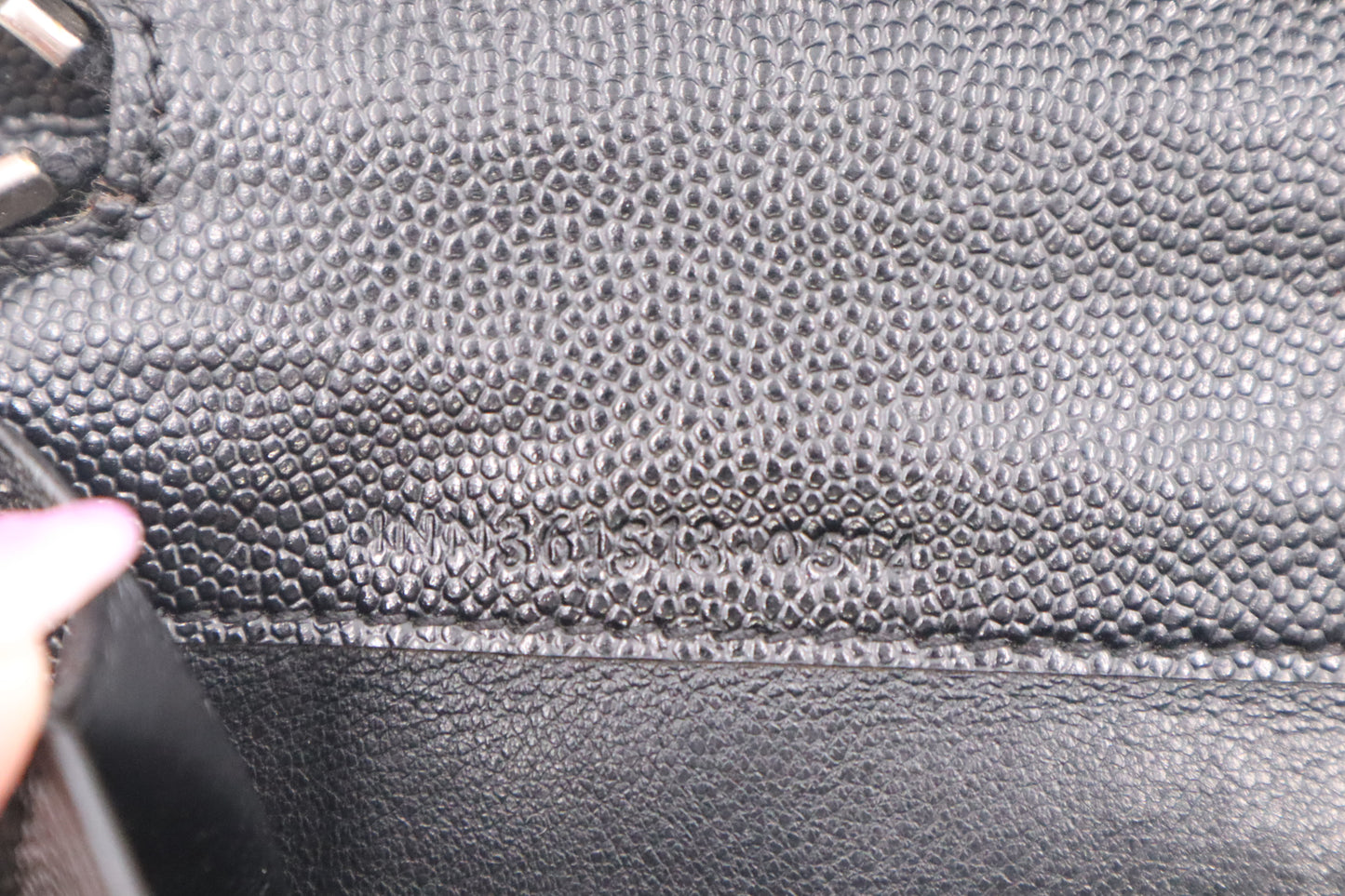 YSL Saint Laurent Organizer in Black Studded Leather