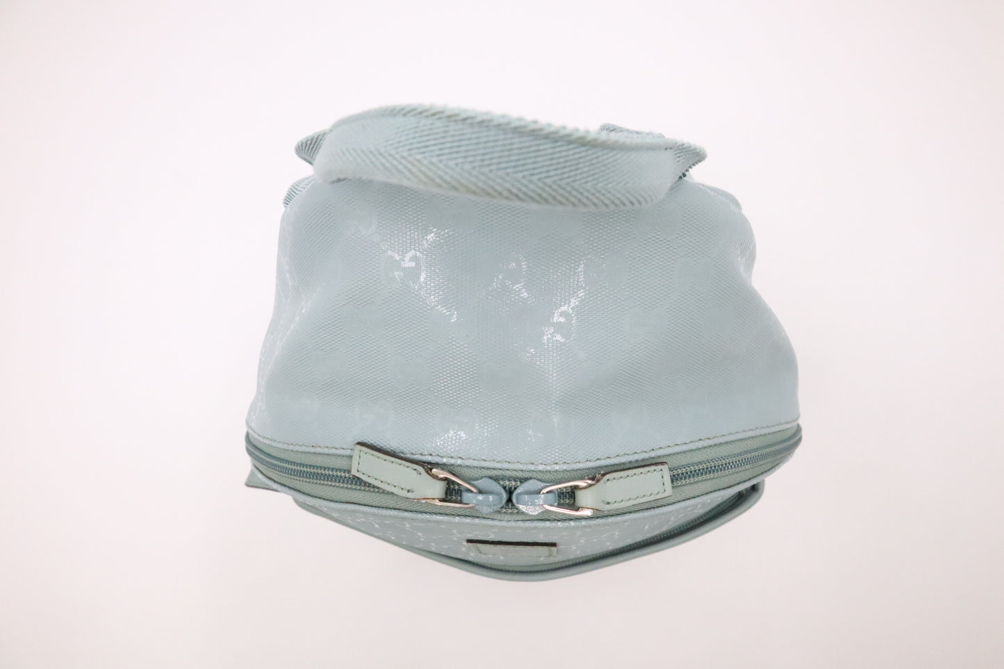 Gucci Backpack in Light Blue Coated Canvas