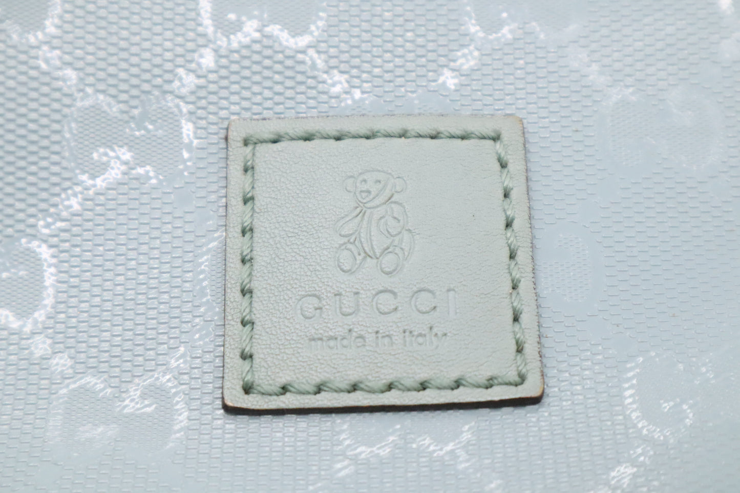 Gucci Backpack in Light Blue Coated Canvas