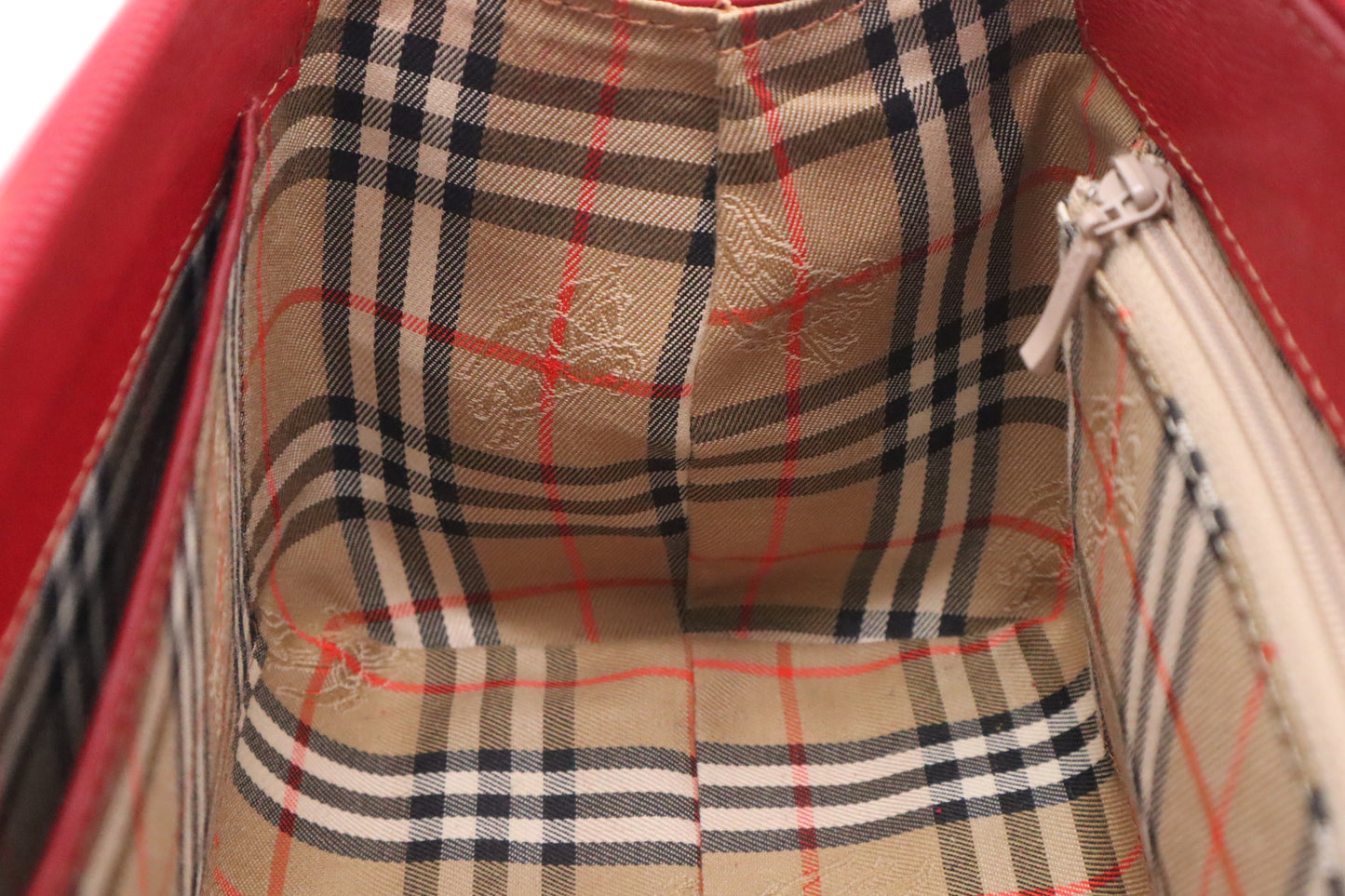 Burberry Barrel Bag in Red Leather