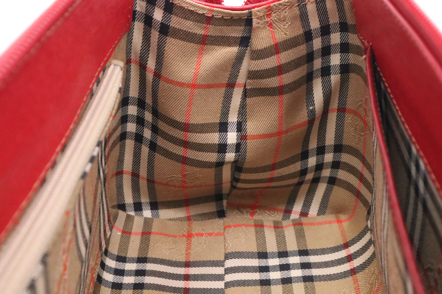 Burberry Barrel Bag in Red Leather