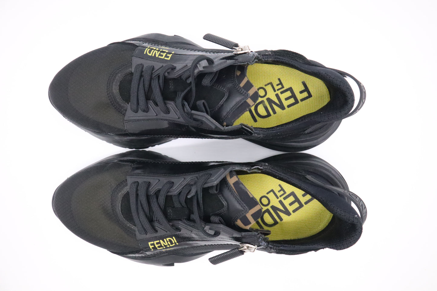 Fendi Flow Sneakers in Black Nylon and Leather