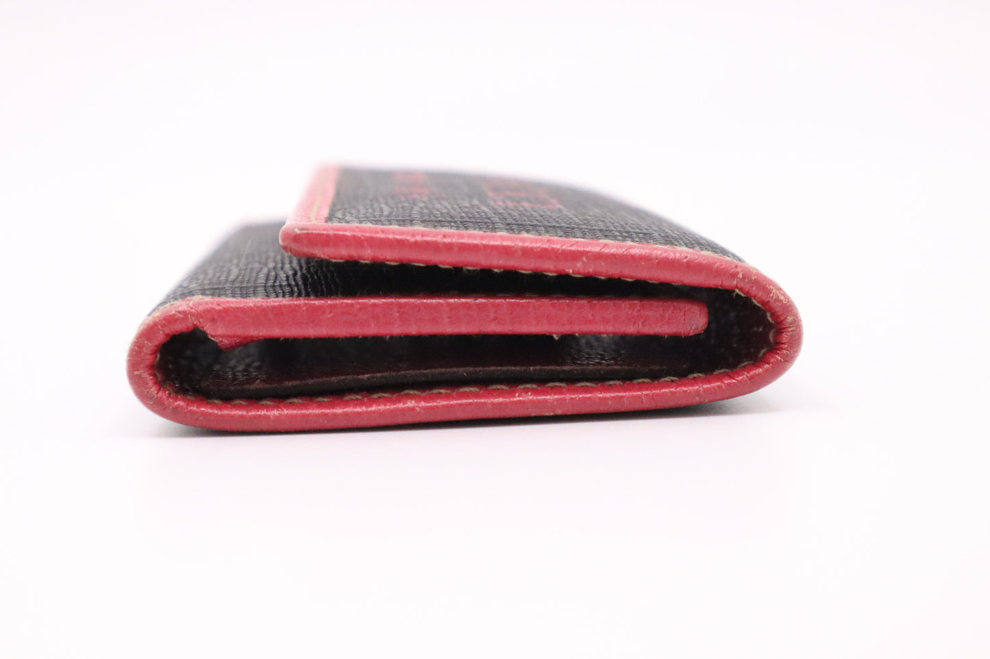 Gucci Key Case in Pink and Black Canvas