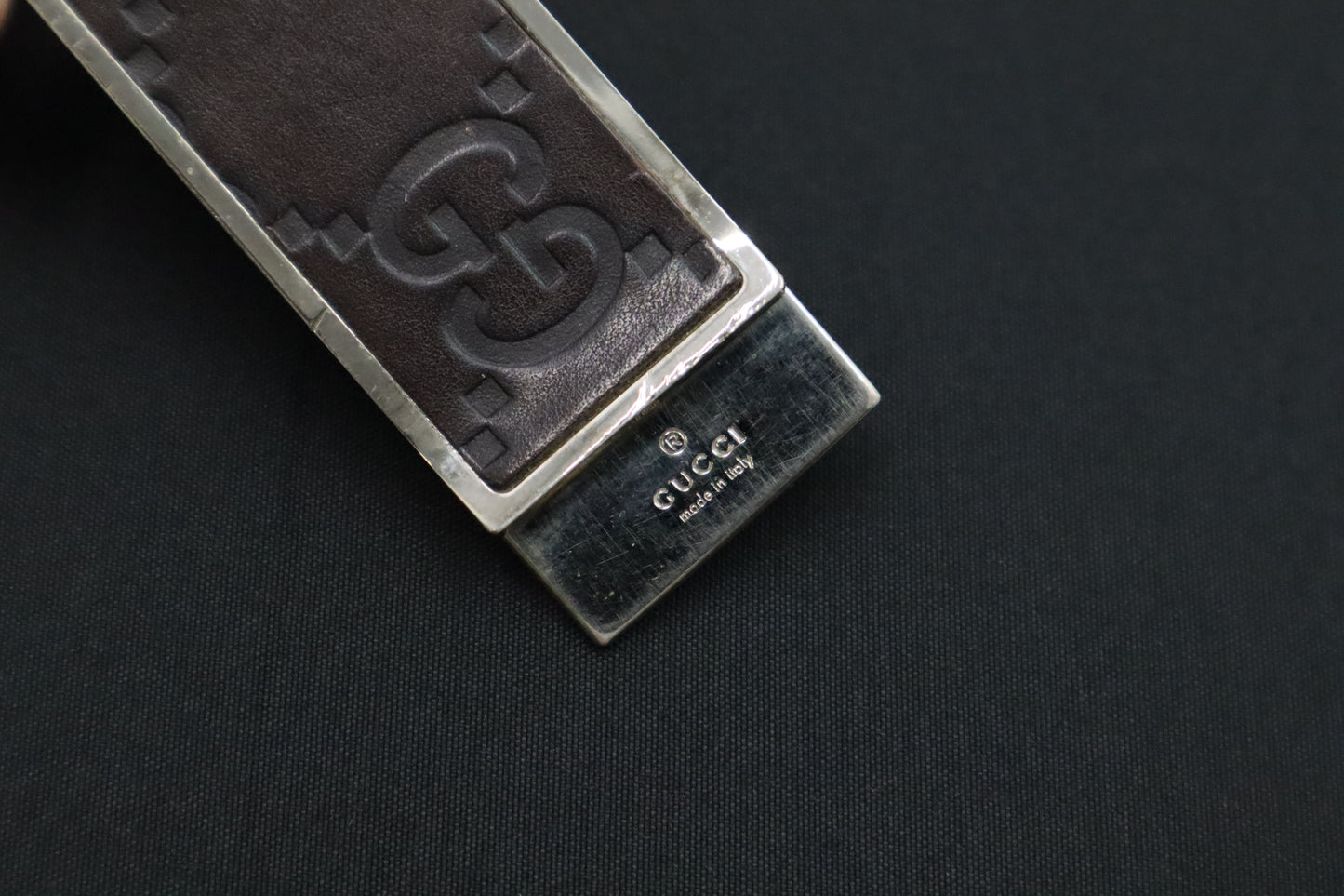 Gucci Money Clip in Brown Guccissima Leather