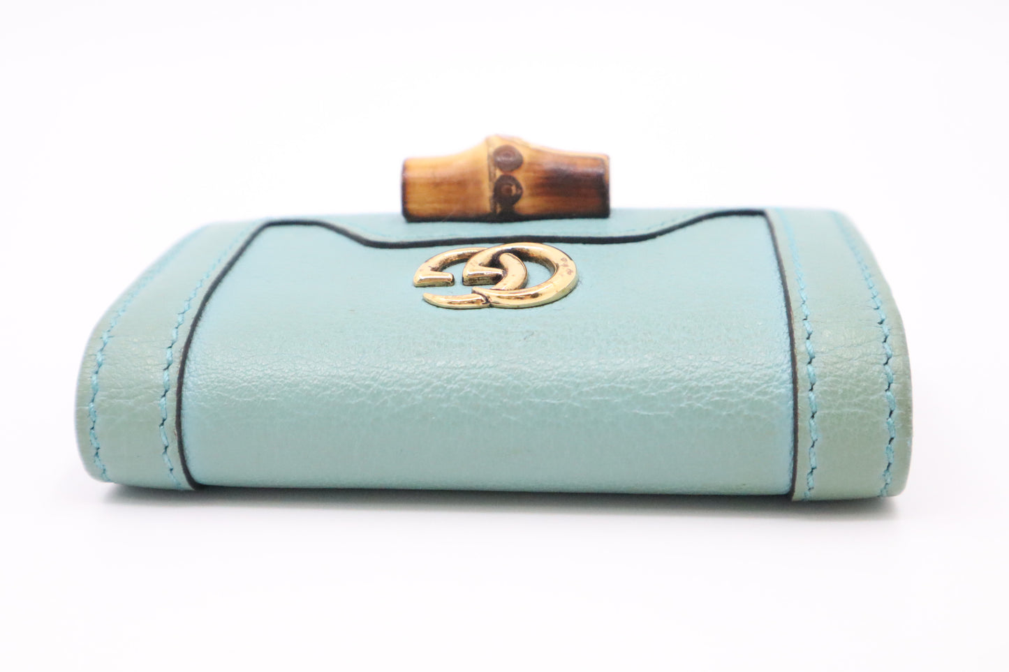 Gucci Bamboo Key Case in Turquoise Leather