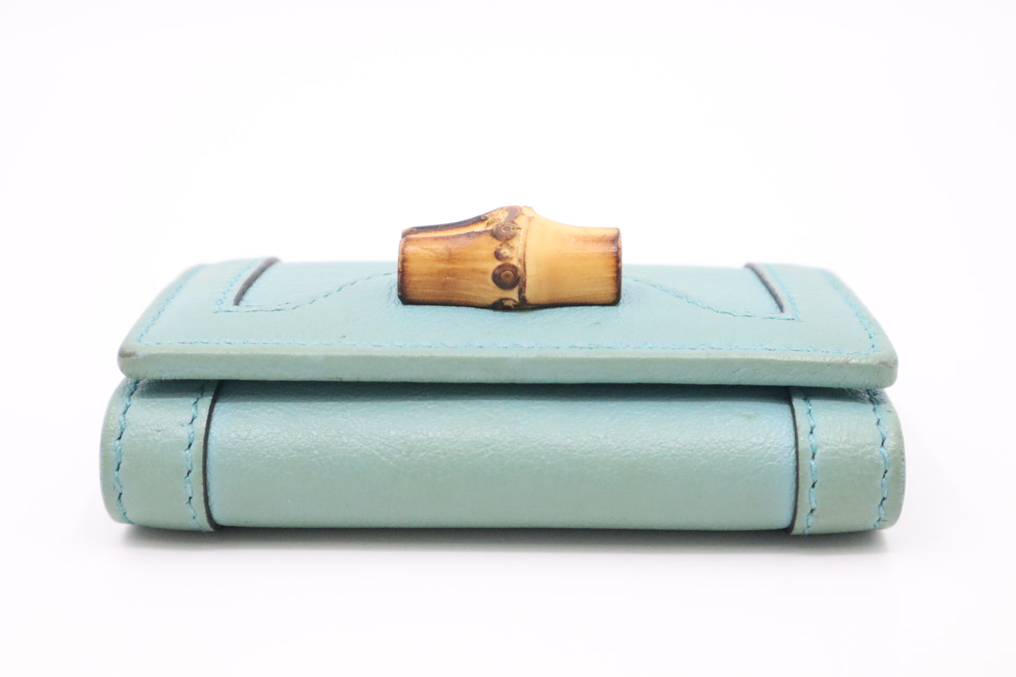 Gucci Bamboo Key Case in Turquoise Leather