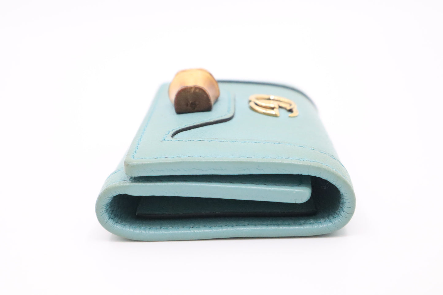 Gucci Bamboo Key Case in Turquoise Leather