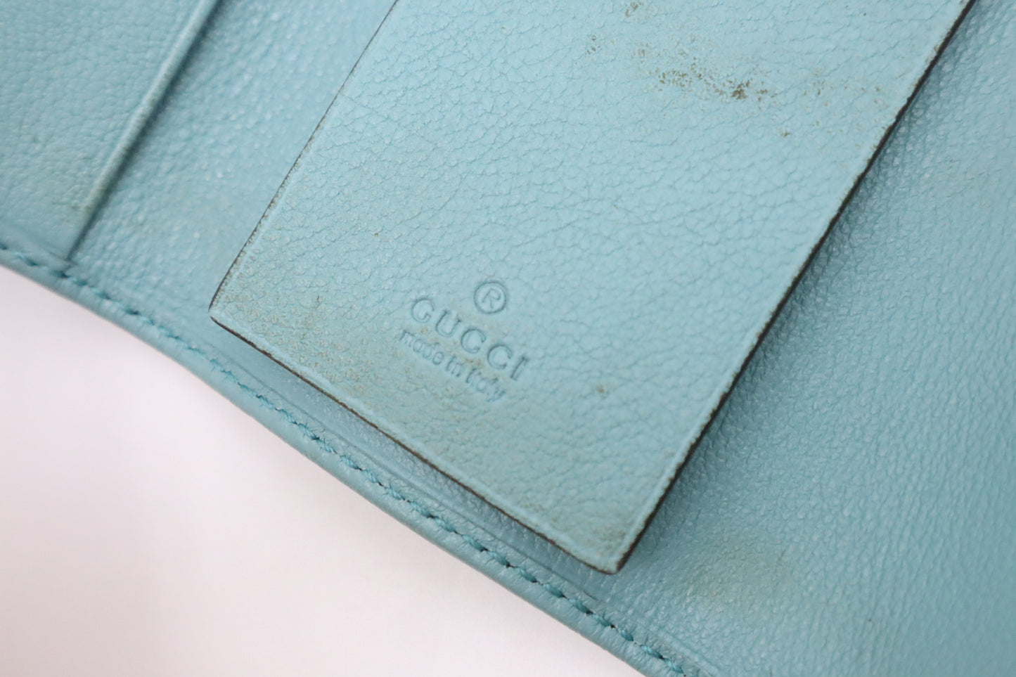 Gucci Bamboo Key Case in Turquoise Leather