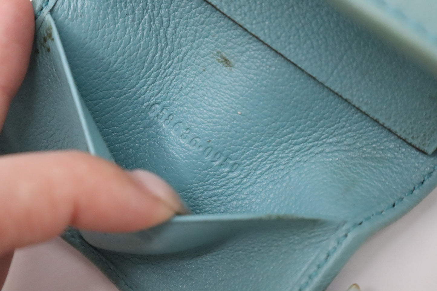 GG Marmont Bamboo Key Case in Turquoise Leather