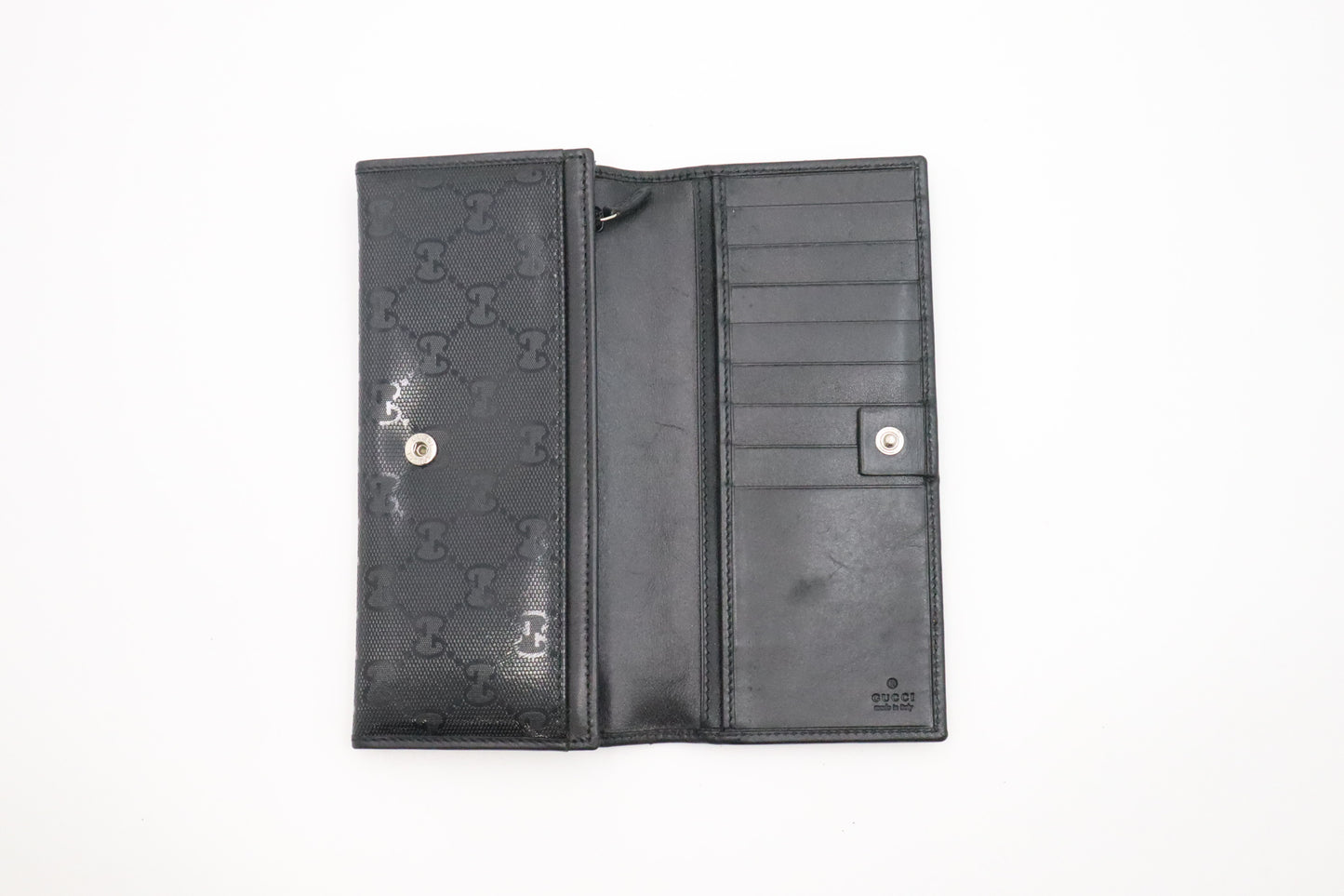 Gucci Long Wallet in Black Imprime Canvas