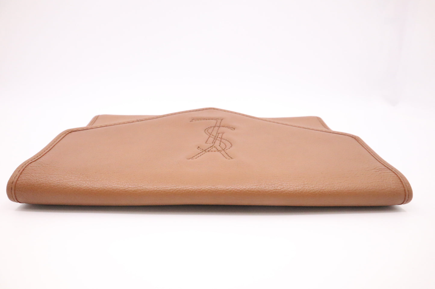 YSL Saint Laurent Clutch in Brown Leather