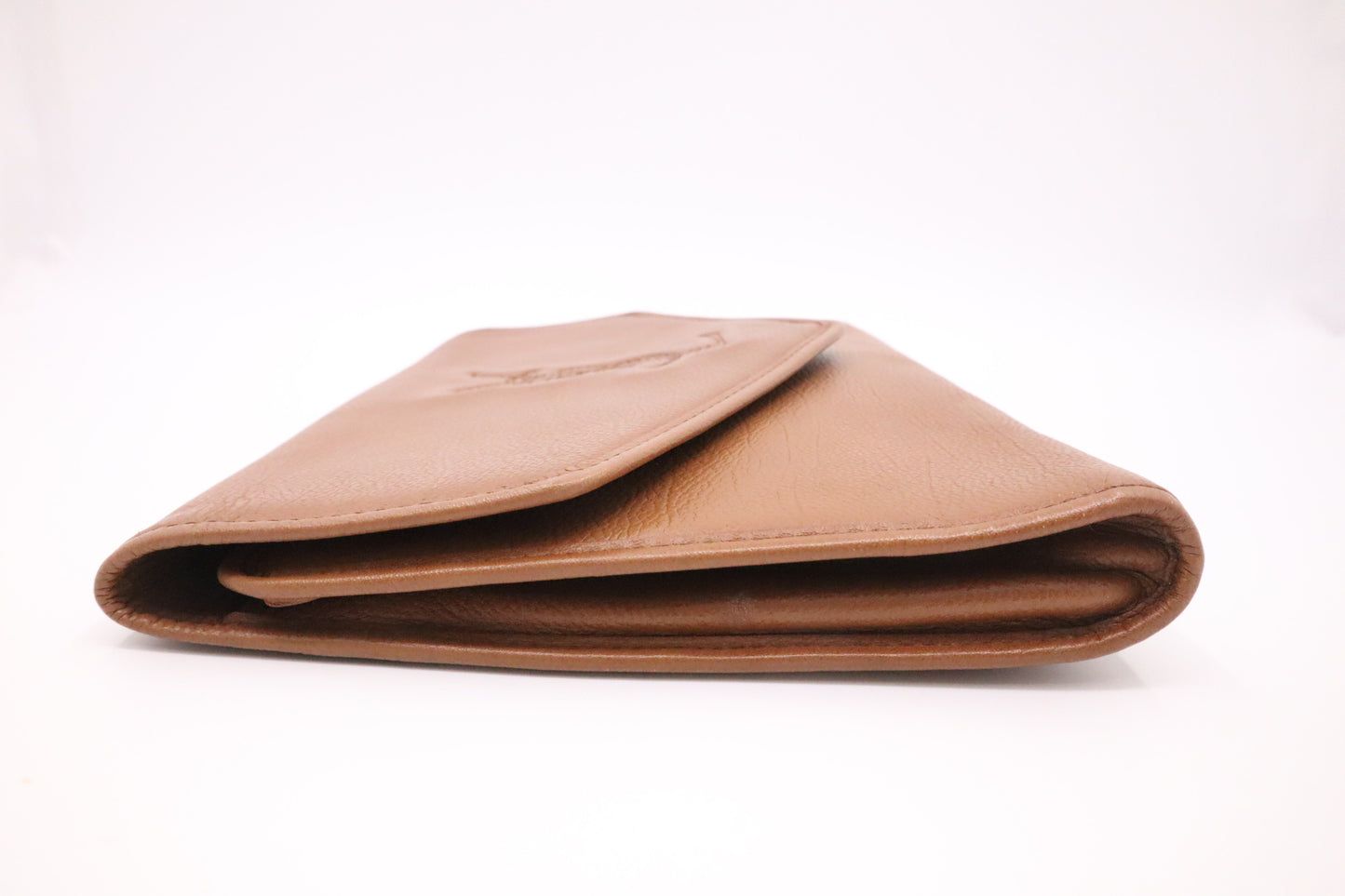 YSL Saint Laurent Clutch in Brown Leather