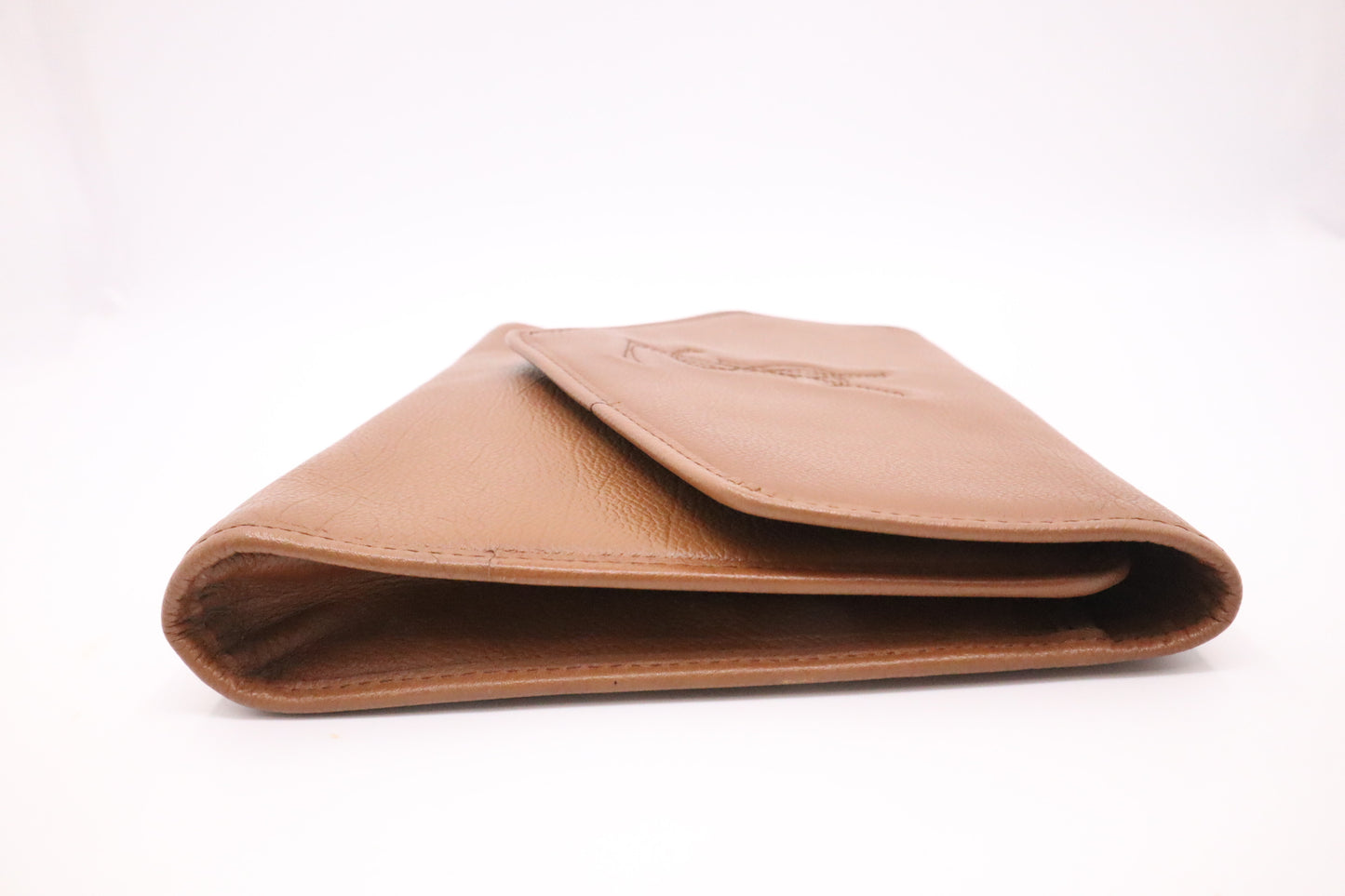 YSL Saint Laurent Clutch in Brown Leather