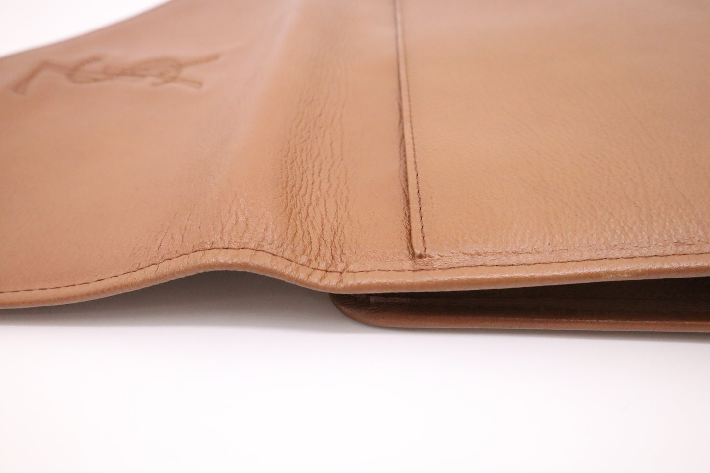 YSL Saint Laurent Clutch in Brown Leather