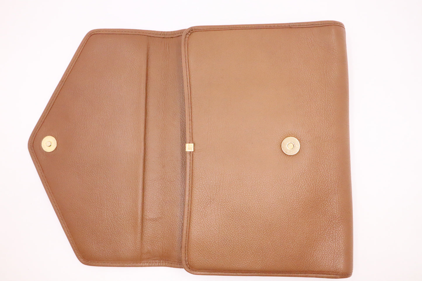 YSL Saint Laurent Clutch in Brown Leather