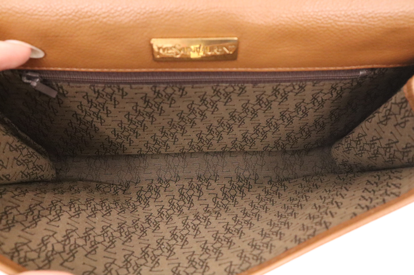 YSL Saint Laurent Clutch in Brown Leather