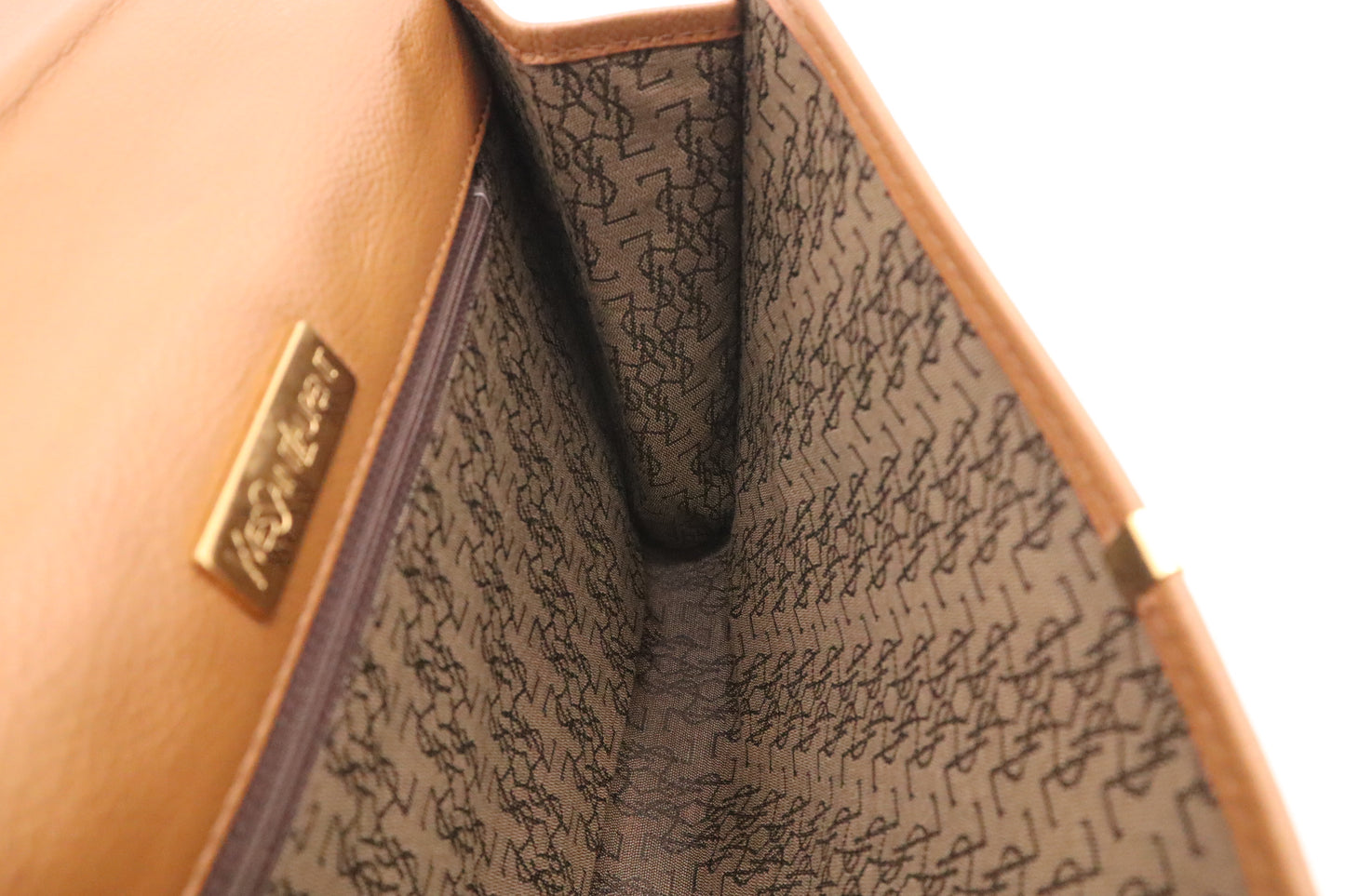 YSL Saint Laurent Clutch in Brown Leather