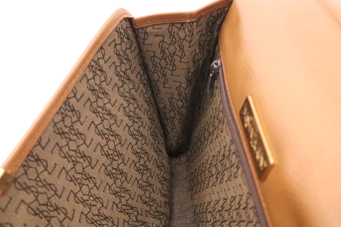YSL Saint Laurent Clutch in Brown Leather