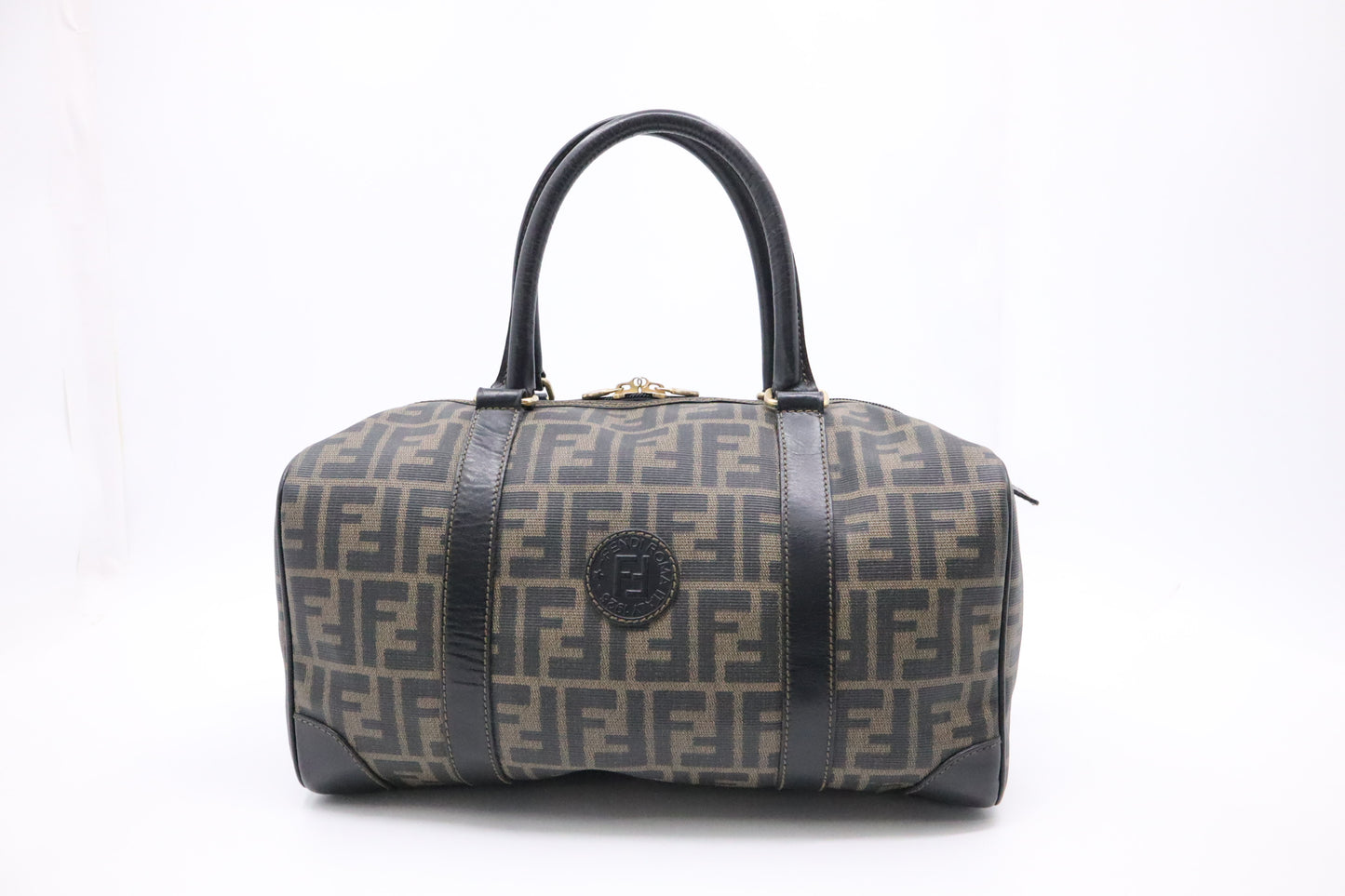 Fendi Boston Bag in Zucca Coated Canvas