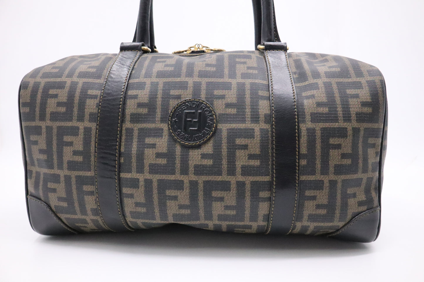 Fendi Boston Bag in Zucca Coated Canvas