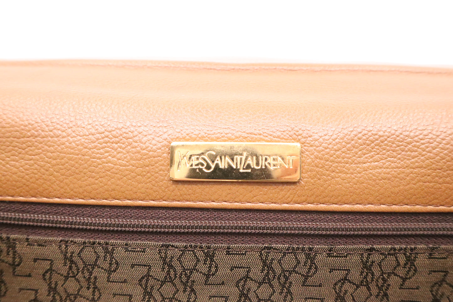 YSL Saint Laurent Clutch in Brown Leather