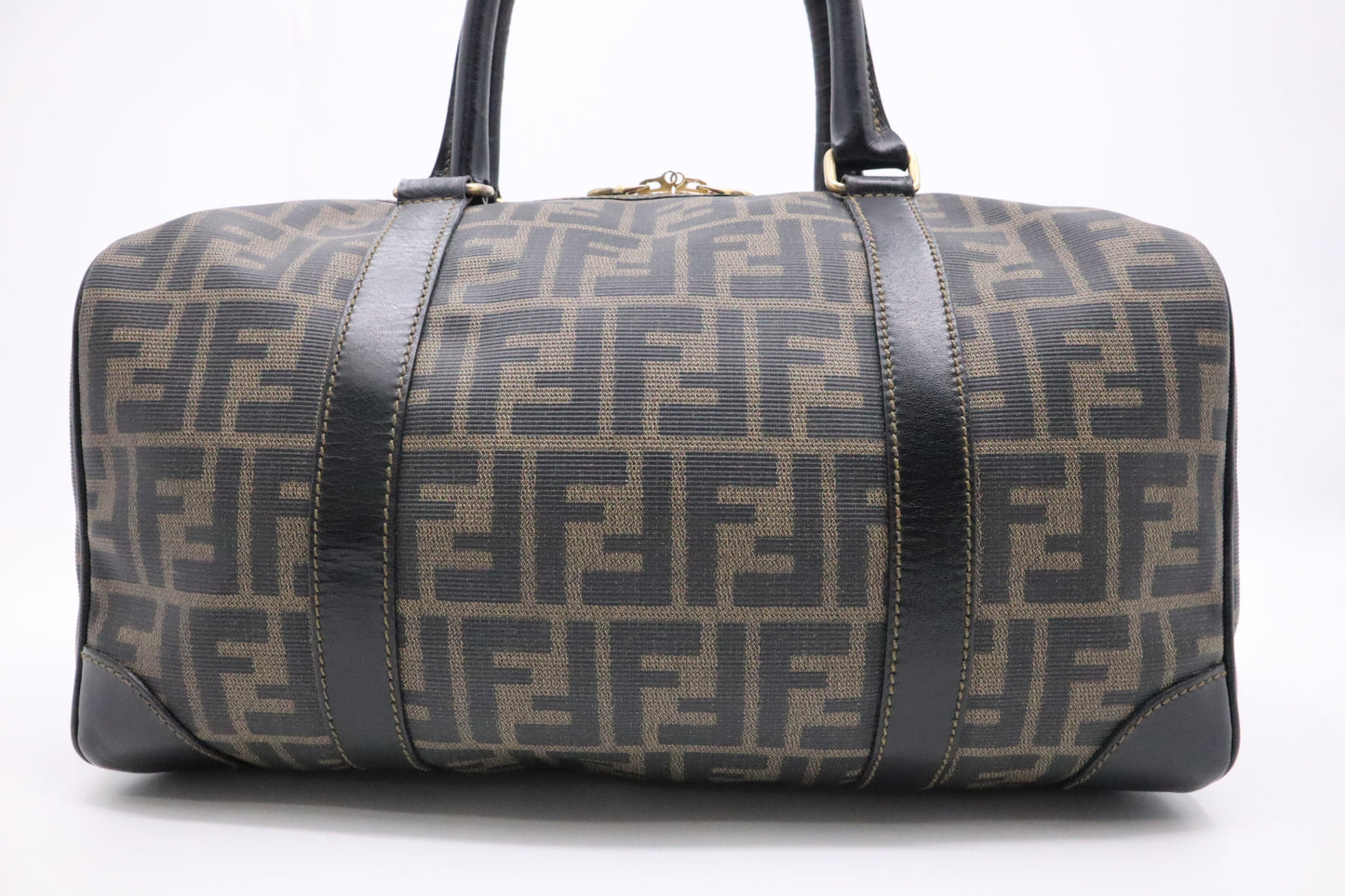 Fendi Boston Bag in Zucca Coated Canvas