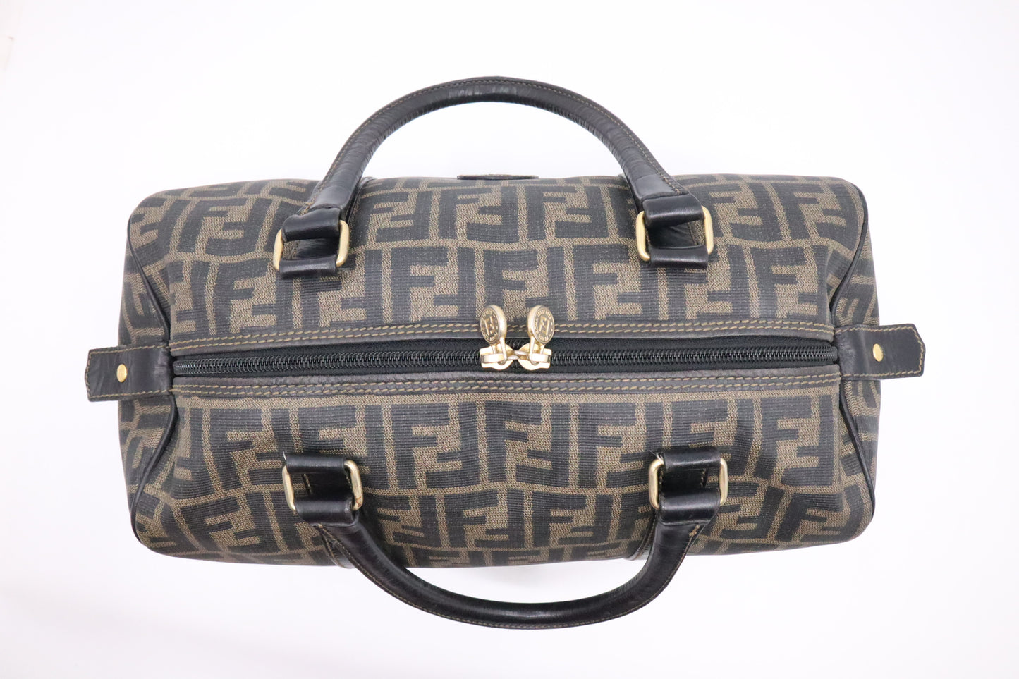 Fendi Boston Bag in Zucca Coated Canvas