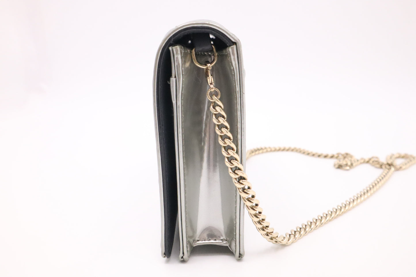 Dior Diorama Clutch on Chain in Silver Leather
