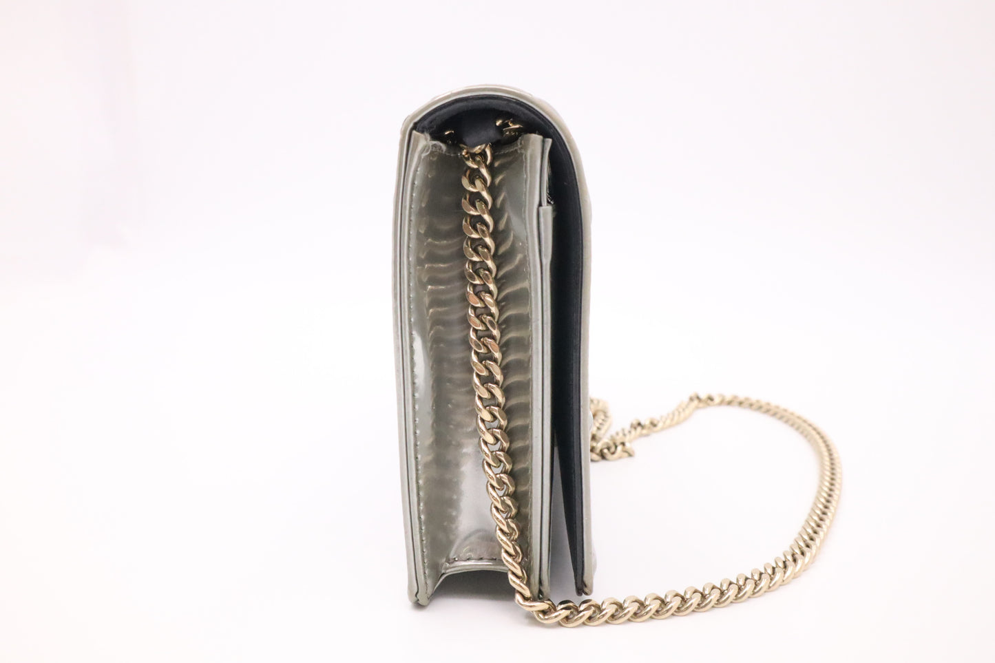 Dior Diorama Clutch on Chain in Silver Leather