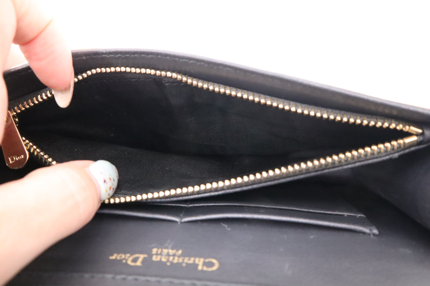 Dior Diorama Clutch on Chain in Silver Leather