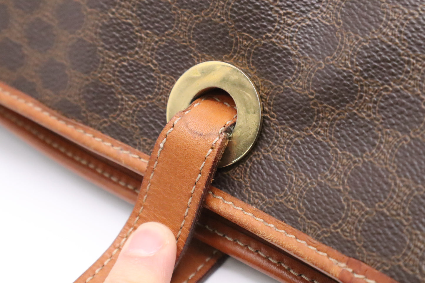 Celine Tote in Brown Macadam Canvas