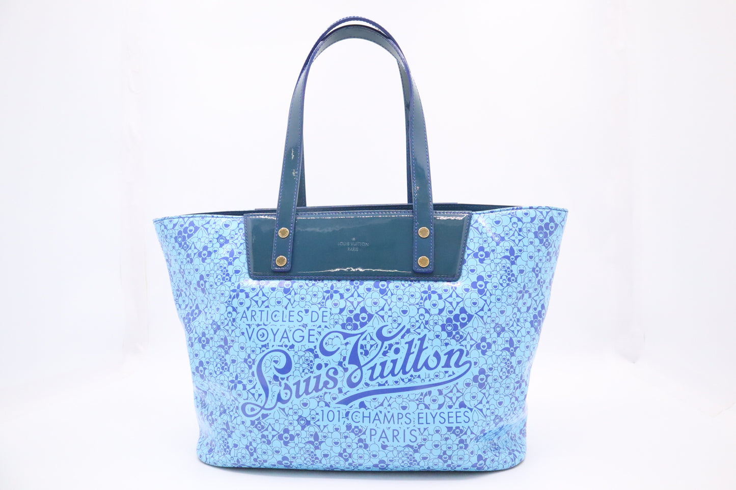 Louis Vuitton Cosmic Blossom Tote in Blue Vinyl Canvas