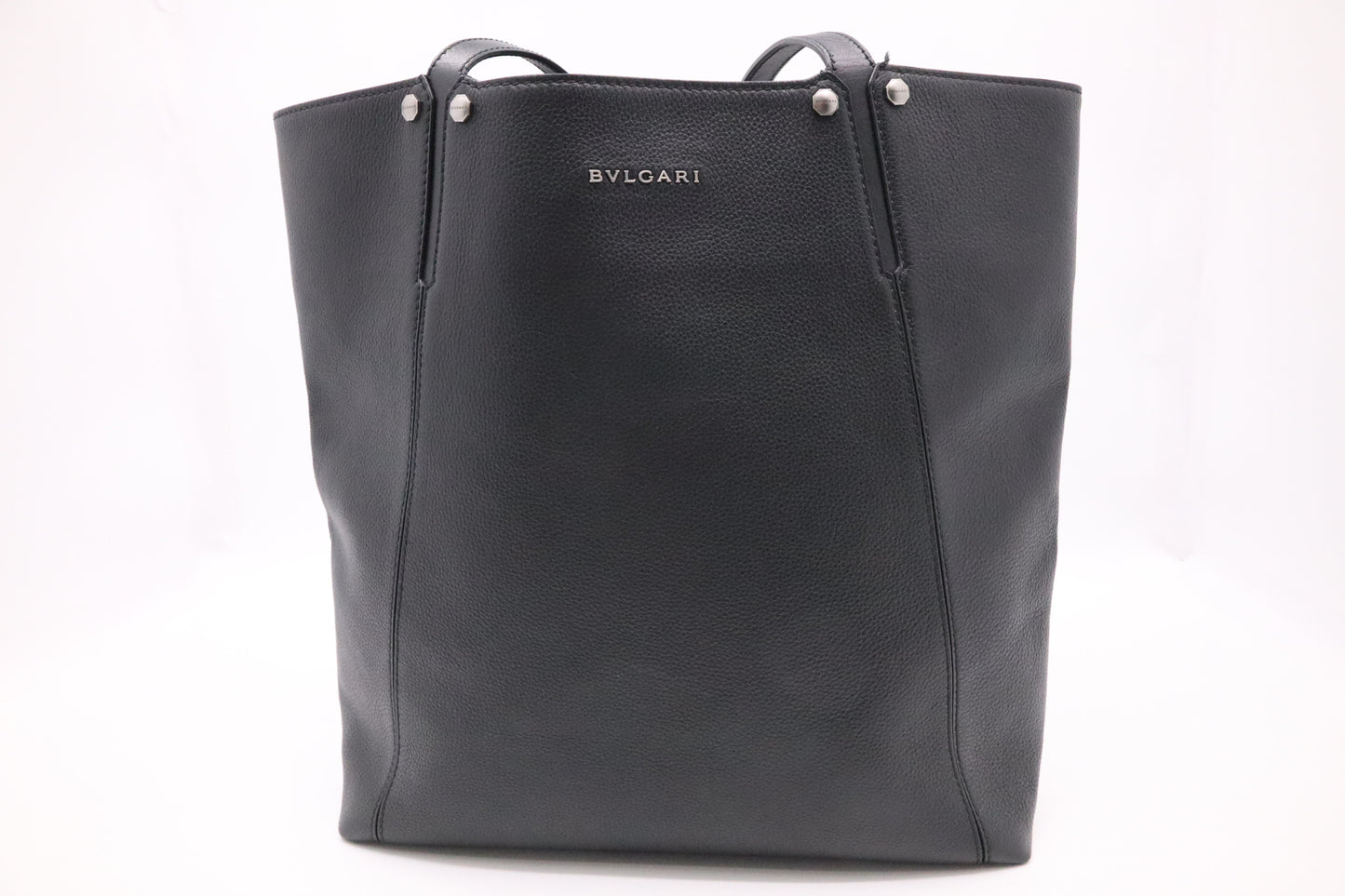 Bvlgari Tote Bag in Black Leather