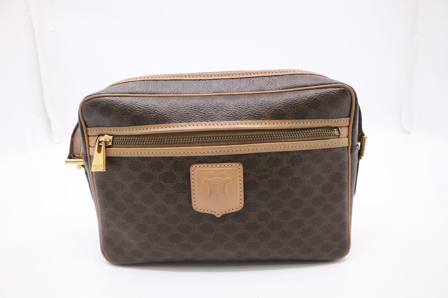 Celine Crossbody Bag in Brown Macadam Canvas